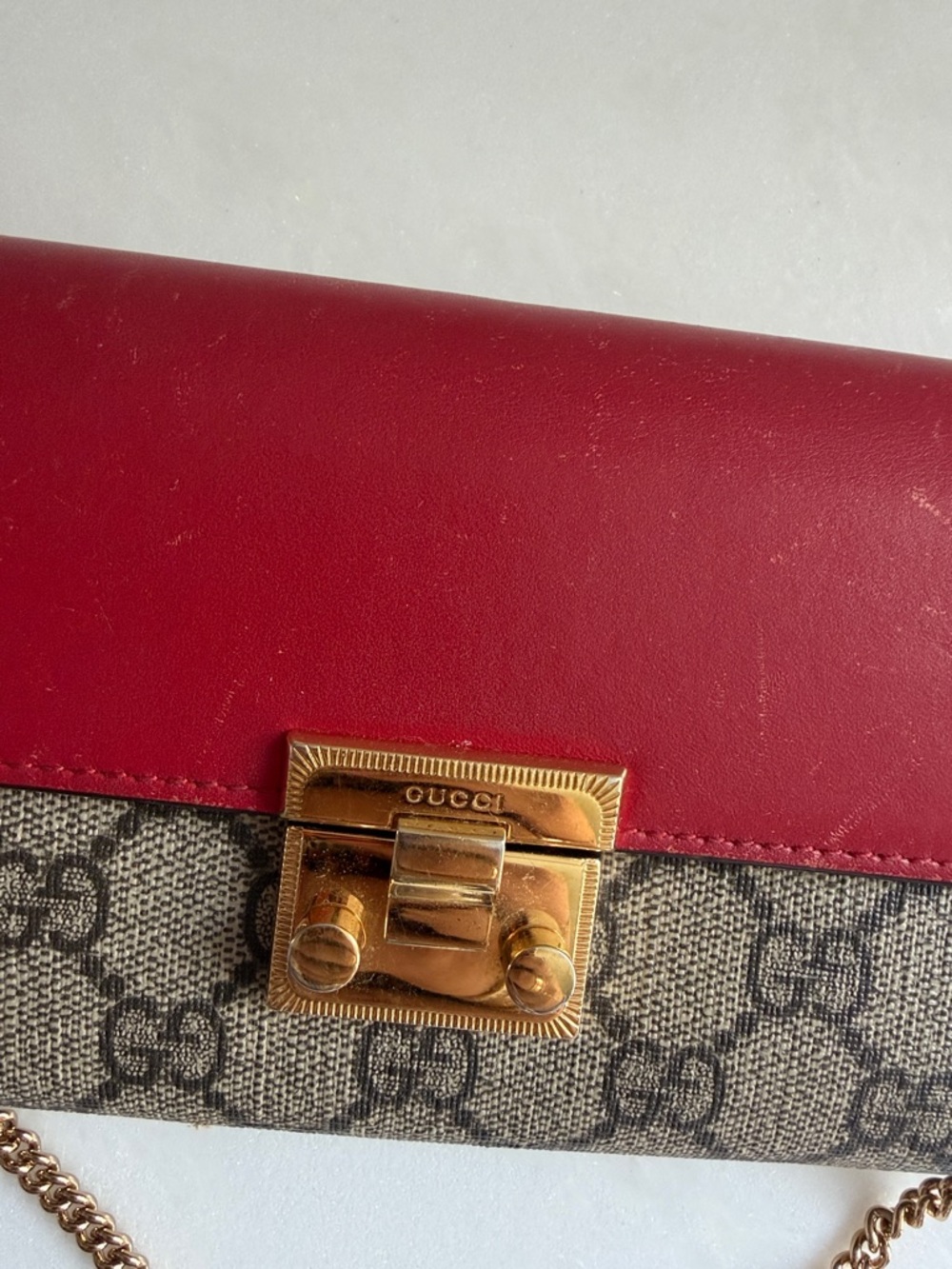 🔥Gucci wallet on chain GG supreme padlock wallet mini purse Gucci bag Gucci woc - Picture 5 of 17